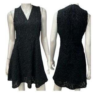 Theory Mini Dress SZ 4 BLK Lace Floral Cocktail Preppy Party Coquette Whimsygoth